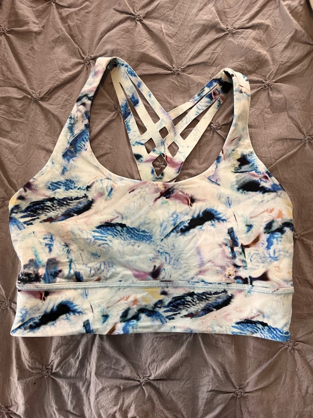 Lululemon Tie-Dye Strappy Back Sports Bra - Blue Multi